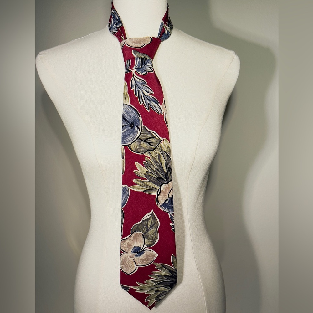 Surrey Silk Neck Tie Plants Floral Classic Unique Heritage Grandpacore